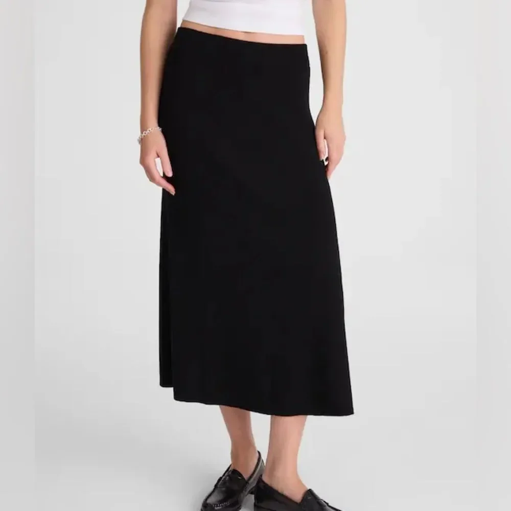 Madewell | Merino Wool-Blend Black Maxi Skirt Size Small NWT
